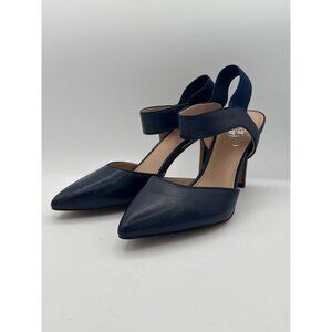 Franco Sarto Womens Navy Leather Pointed Toe Heels Size 7M